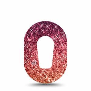 ExpressionMed Glittering Fall Ombre Dexcom G6 CGM Mini Adhesive Cover Single Tape