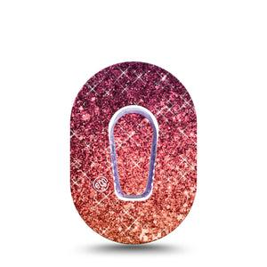 ExpressionMed Glittering Fall Ombre Dexcom G6 CGM Mini Adhesive Cover Single Tape and Sticker