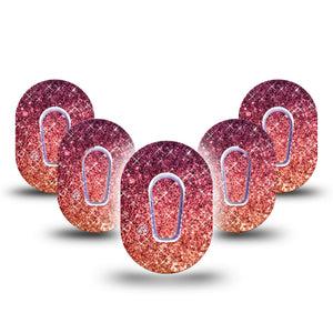ExpressionMed 5-Pack Glittering Fall Ombre Dexcom G6 CGM Mini Adhesive Covers Tapes and Stickers
