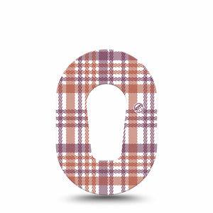 Auburn Plaid Dexcom G6 Mini Tape, Fall Fashion Adhesive Cover Single