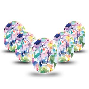 ExpressionMed 5-Pack Tapes and Stickers Kaleidoscope Dexcom G6 CGM Mini Covers