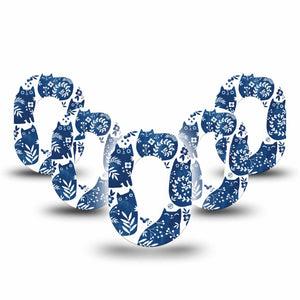 5-Pack Blue Delft Kittens Animals Dexcom G6 CGM Mini Overlays Tapes
