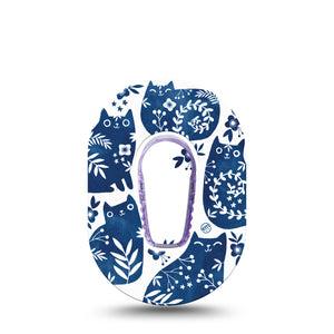 Blue Delft Kittens Animals Dexcom G6 CGM Mini Overlay Single Tape and Sticker