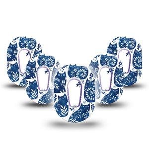 5-Pack Blue Delft Kittens Animals Dexcom G6 CGM Mini Overlays Tapes and Stickers