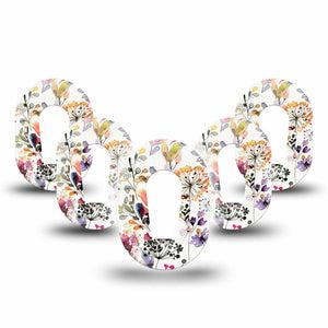 Delicate Grasses Dexcom G6 Mini Tape, 5-Pack Tapes, Floral CGM Overlay Design