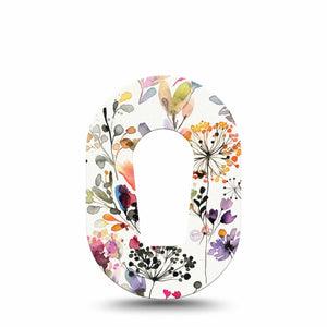 Delicate Grasses Dexcom G6 Mini Tape, Single, Floral CGM Overlay Design 