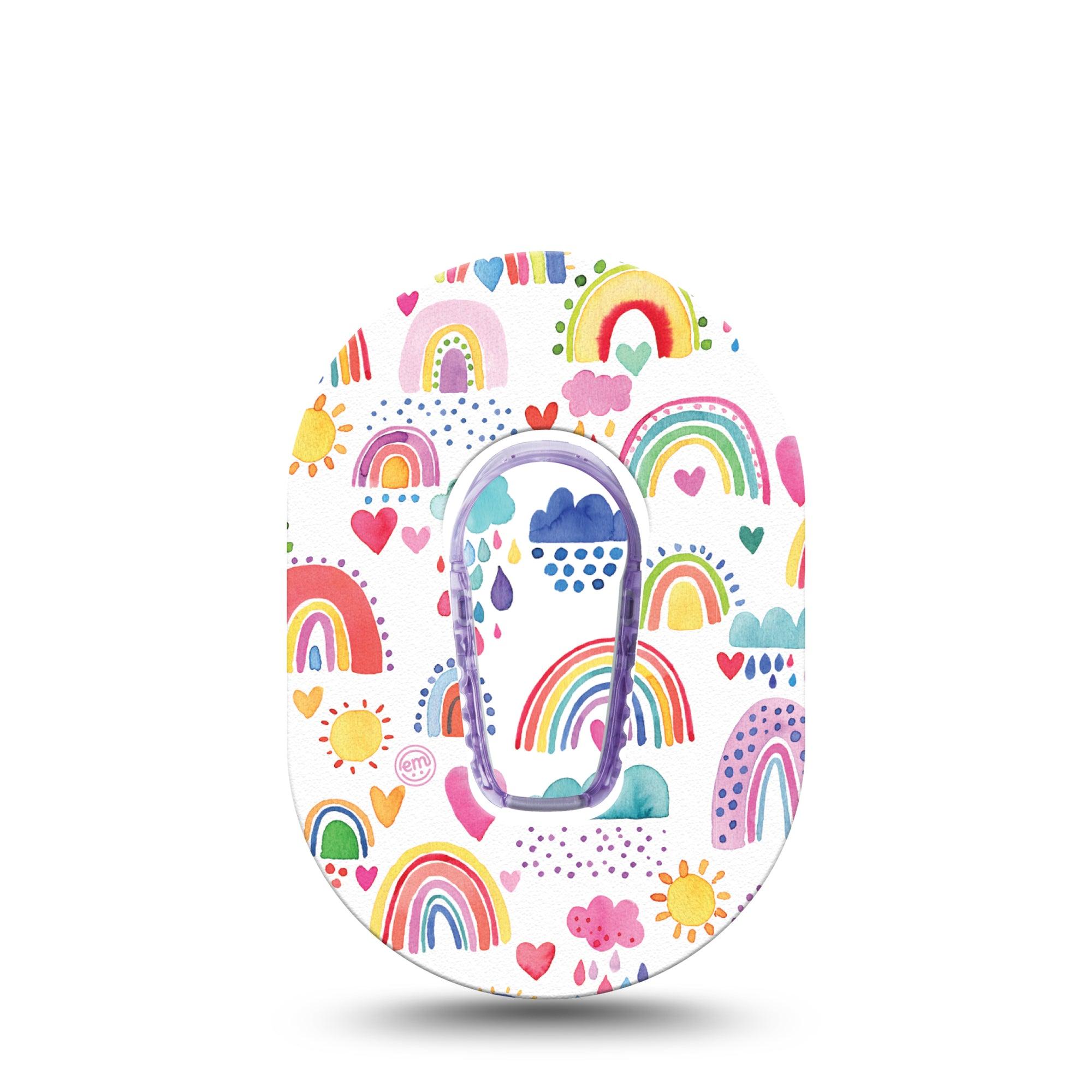 ExpressionMed Rainbows of Hope Dexcom G6 CGM Mini Cover with center sticker