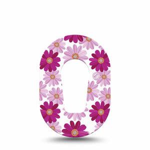 Brilliant Daisies Dexcom G6 CGM Mini Adhesive Cover Single Tape