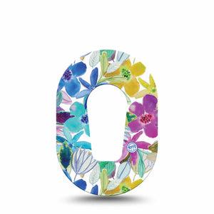 Colorful Watercolor Floral Girls Dexcom G6 CGM Mini Cover Single Tape