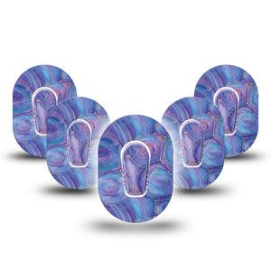 ExpressionMed Purple Agate Dexcom G6 Mini Tape, 5-Pack, Purple CGM Overlay Tape Design with center stickers
