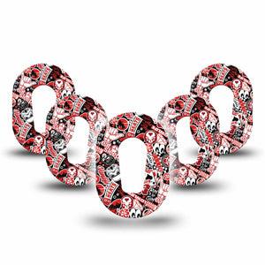 Sticker Bomb Dexcom G6 Mini Adhesive Tape, 5-Pack, Sticker inspired design CGM Adhesive patch
