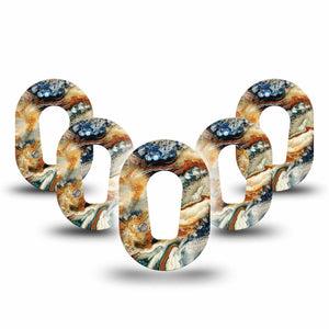 ExpressionMed Sea in a Storm Dexcom G6 Mini Adhesive, 5-Pack, Water Beach Themed Design Breathable CGM Tape