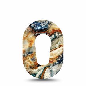 ExpressionMed Sea in a Storm Dexcom G6 Mini Adhesive, Single, Water Beach Themed Design Breathable CGM Tape