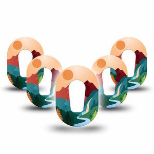 ExpressionMed National Parks Dexcom G6 Mini Tape, 5-Pack, Nature Scenery Inspired, CGM Adhesive Patch Design