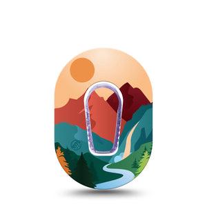 ExpressionMed National Parks Dexcom G6 Mini Tape, Single, Riverside Themed, CGM Overlay Patch Design with center stickers