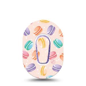 ExpressionMed Macarons Dexcom G6 Mini Tape, Single, Small Cookie Themed, CGM Plaster Patch Design with Center Sticker