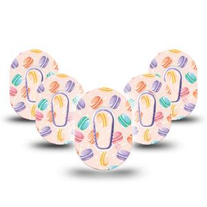 ExpressionMed Macarons Dexcom G6 Mini Tape, 5-Pack, Colorful Cookies Themed, CGM Adhesive Patch Design with Center Stickers