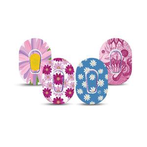 ExpressionMed Daisy Chain Variety Pack G6 Mini Tape and Sticker, 8-Pack, Floral Connection Inspired, CGM Sticker and Tape Design