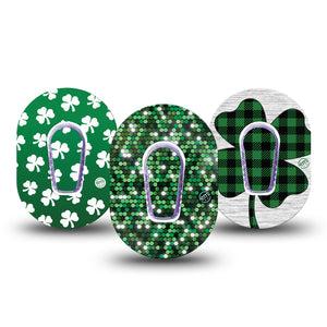 St Patrick's Day Dexcom G6 Mini Variety Pack, 3 Tapes, CGM Adhesive green clover designs