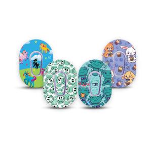 ExpressionMed Best Buddies Variety Pack Dexcom G6 Mini Tape, Tape & Sticker 8-Pack Pony Stuffie Whimsical Creatures Plaster Tape CGM Design