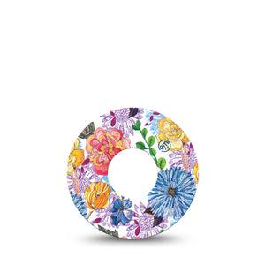 Stylised Floral Infusion Set Tape, 5-Pack, Floral Portrait Themed, Adhesive Patch Design