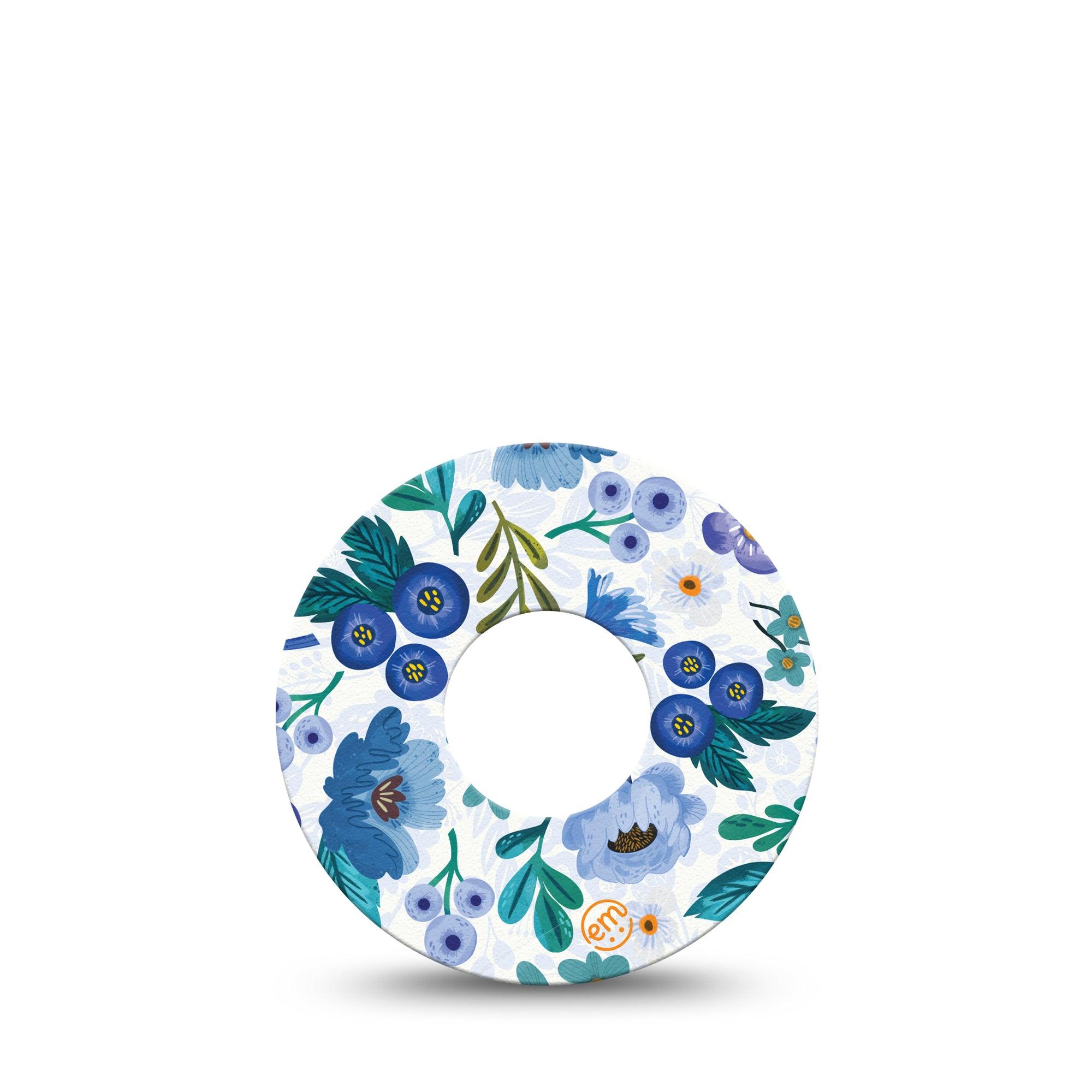 ExpressionMed Blue Anemone Infusion Set Tape, 5-Pack, Blooming Florals Themed, Overlay Patch Design