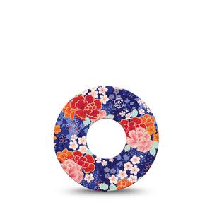 Chinoise Flowers Infusion Set Tape, 5-Pack, Adorning Florals Themed, Adhesive Patch Design