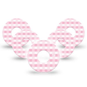 ExpressionMed Pink Gingham Infusion Set Tape, 10-Pack, Complex Patterns Inspired, Overlay Patch Design