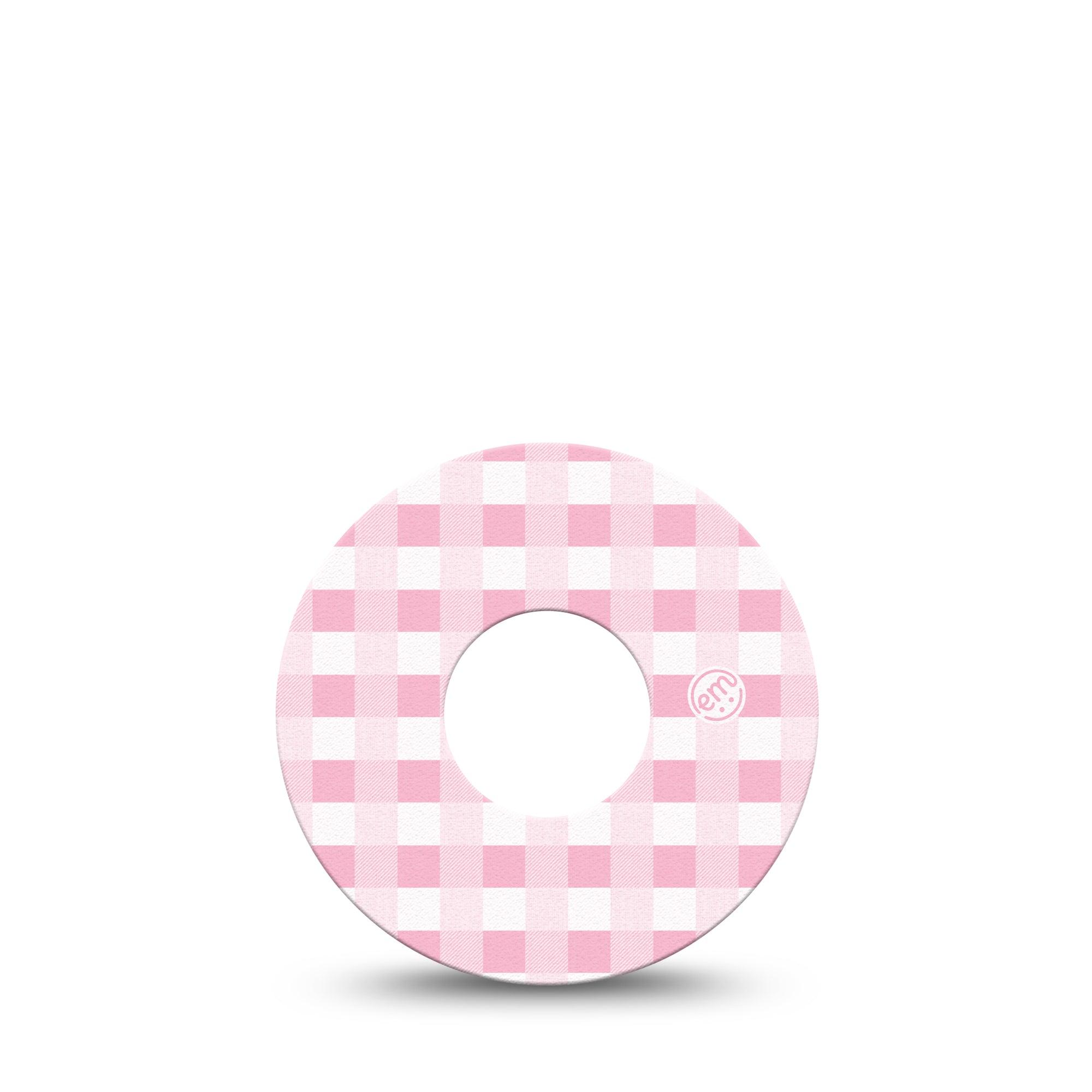 ExpressionMed Pink Gingham Infusion Set Tape, 5-Pack, Colors And Stripes Inspired, Overlay Patch Design