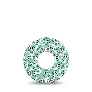 ExpressionMed Happy Cow Print Infusion Set Tape, 5-Pack, Smile Emoticon Themed, Adhesive Patch Design