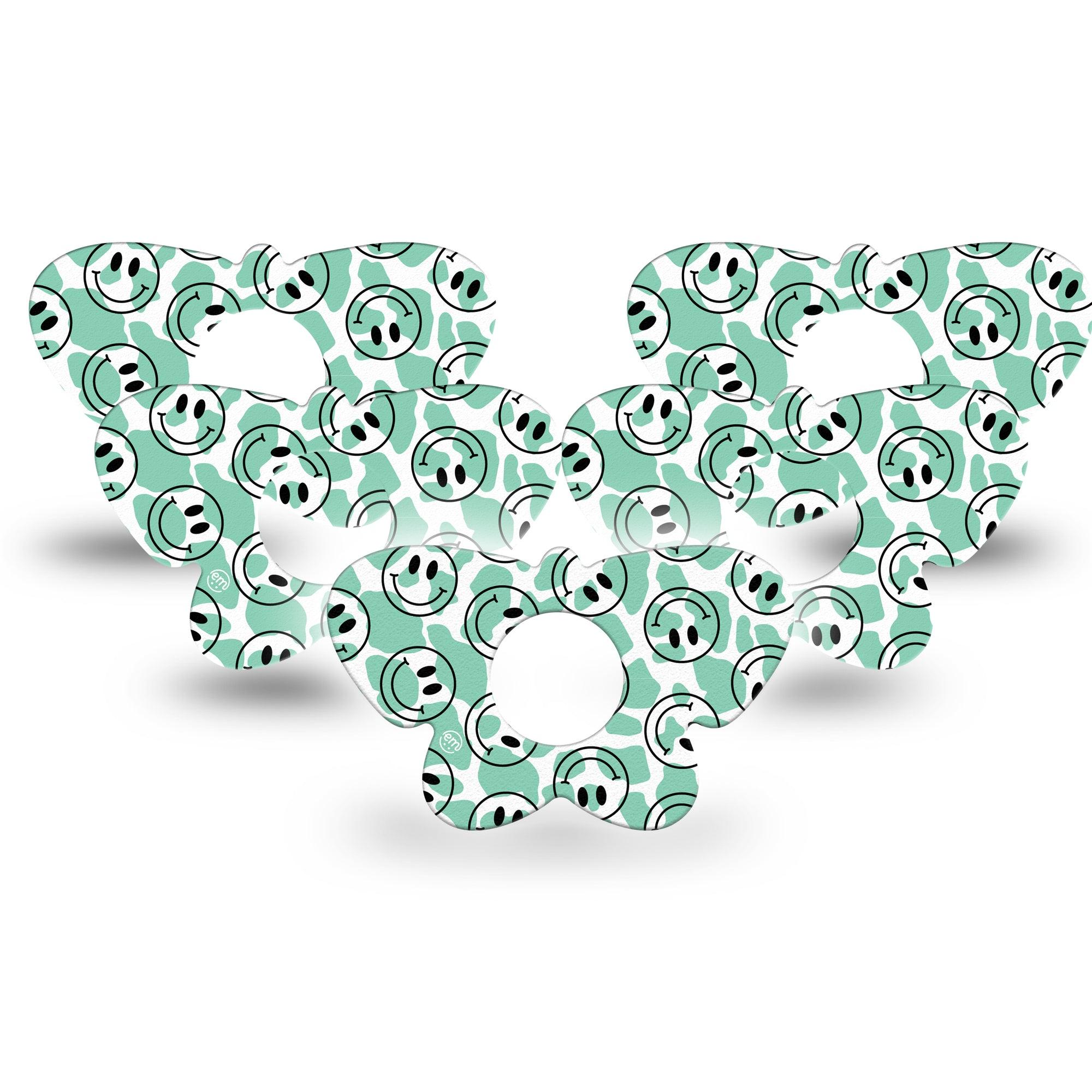 ExpressionMed Happy Cow Print Infusion Set Butterfly Shape Tape 10-Pack Tape Friendly Heifer,  Plaster Continuous Glucose Monitor Design