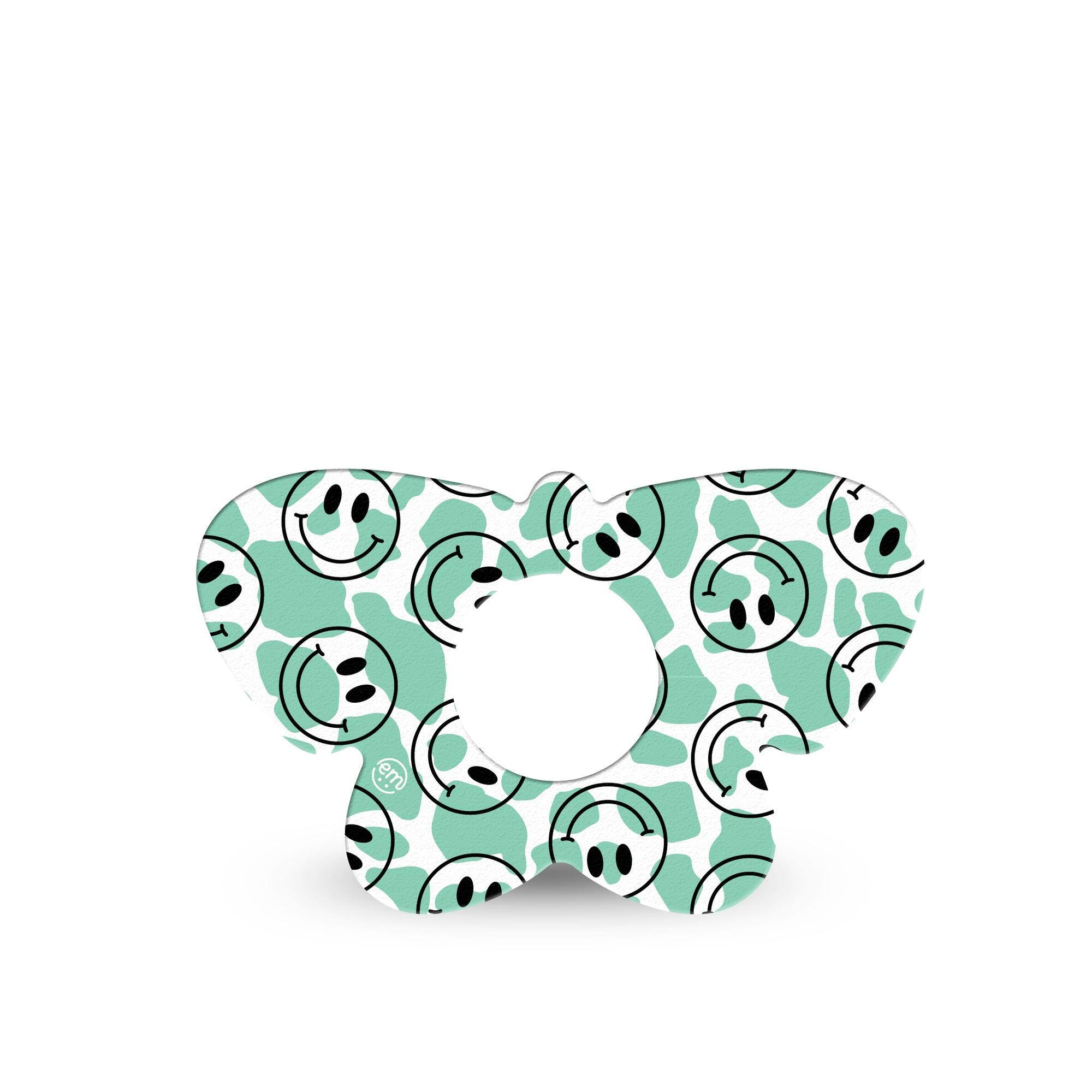 ExpressionMed Happy Cow Print Infusion Set Butterfly Shape Tape 5-Pack Tape Cheerful Bovine, Plaster Continuous Glucose Monitor Design