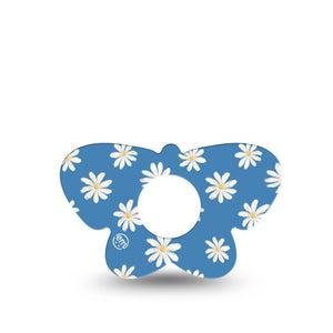 ExpressionMed Painted Daisies Butterfly Infusion Set Tape, 5-Pack, Floral Daisies Artwork Themed, Plaster Patch Design