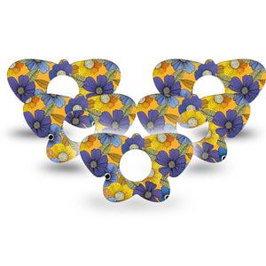 ExpressionMed Charming Blooms Butterfly Infusion Set Tape, 10-Pack, Ornate Florals Inspired, Plaster Patch Design