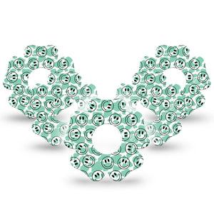 ExpressionMed Happy Cow Print Infusion Set Flower Shape Tape 10-Pack Tape Content Bovine,  Plaster Continuous Glucose Monitor Design