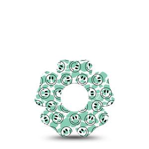 ExpressionMed Happy Cow Print Infusion Set Flower Shape Tape 5-Pack Tape Joyful Cow, Plaster Continuous Glucose Monitor Design