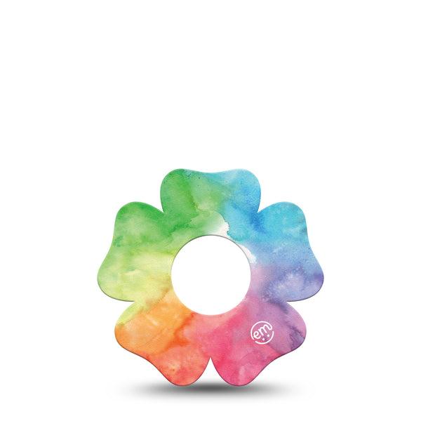 ExpressionMed Rainbow Clouds Flower Infusion Set Tape, 5-Pack, Finger Painter Artwork Inspired, Overlay Patch Design