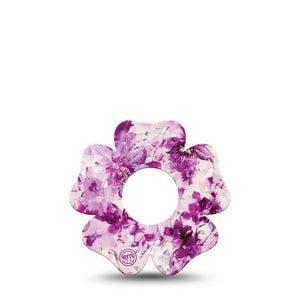 ExpressionMed Violet Orchids Flower Infusion Set Tape, 5-Pack, Ornate Florals Themed, Overlay Patch Design