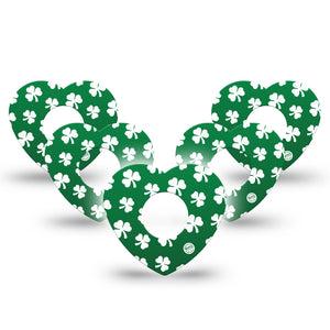 ExpressionMed Shamrock Infusion Set Heart Shape Tape 10-Pack Tape Shamrock Leaves, Adhesive Tape Continuous Glucose Monitor Design