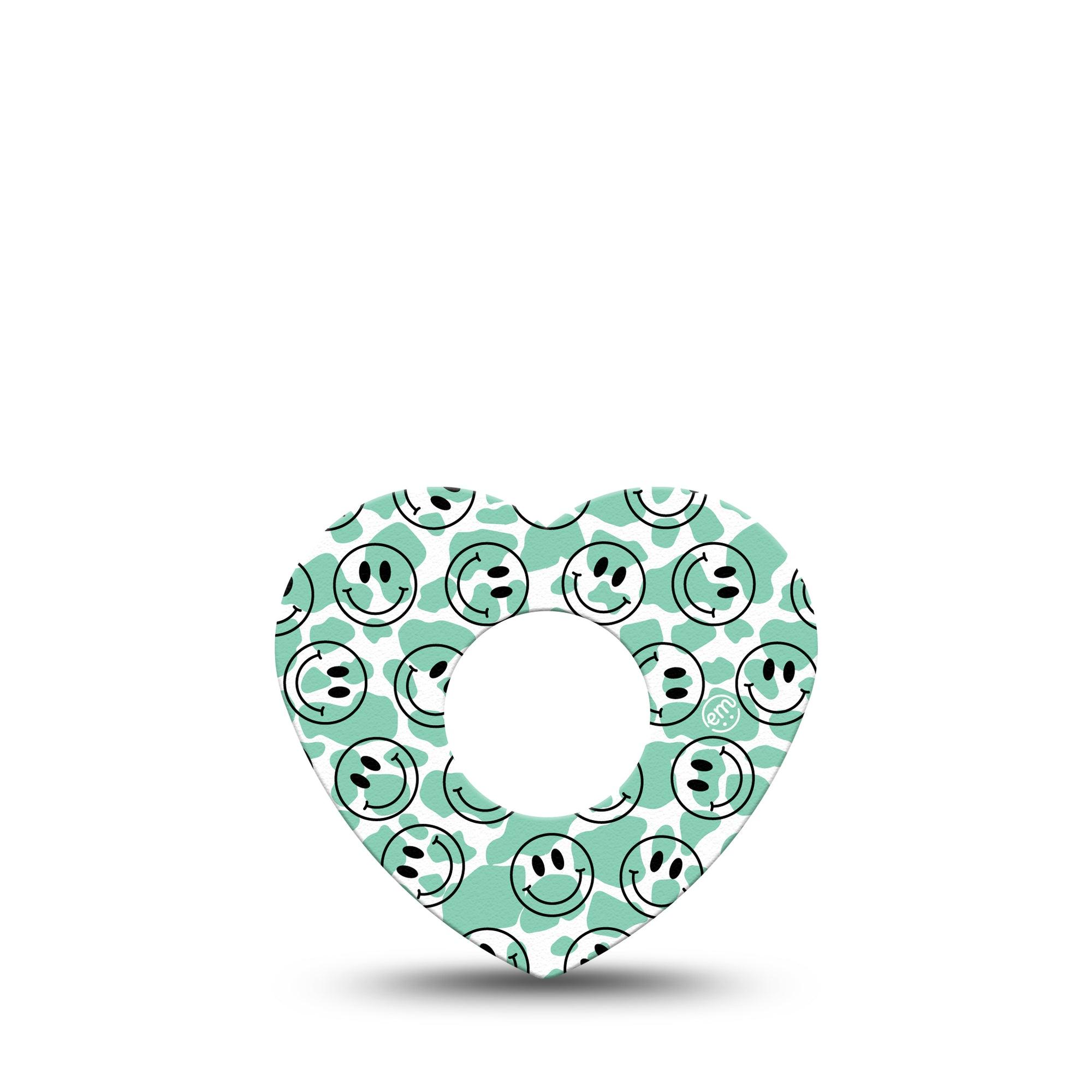 ExpressionMed Happy Cow Print Infusion Set Heart Shape Tape 5-Pack Tape Cheerful Bovine,  Adhesive Tape Continuous Glucose Monitor Design