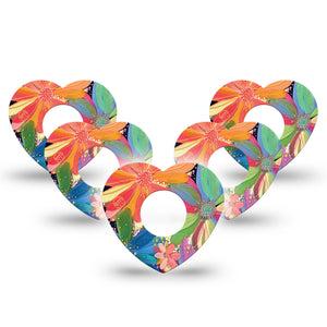ExpressionMed Flower Song Infusion Set Heart Shape 10-Pack Unique Etta Vee Creations Adhesive Patch Continuous Glucose Monitor Design