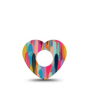 ExpressionMed Brush Strokes Infusion Set Heart Shape 5-Pack Digital Art by Etta Vee Adhesive Patch Continuous Glucose Monitor Design