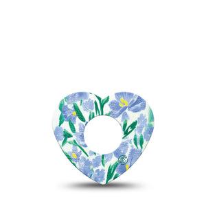 ExpressionMed Hyacinths Infusion Set Heart Shape 5-Pack early spring bloomer Adhesive Patch Continuous Glucose Monitor Design