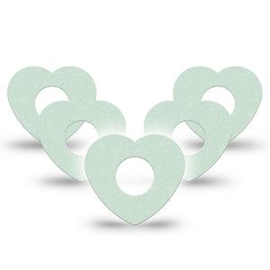 ExpressionMed Mint Green Infusion Set Heart Shape Tape, 10-Pack Tape Solid Color, Adhesive Tape Continuous Glucose Monitor Design
