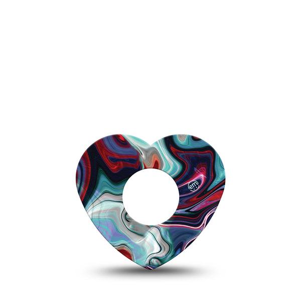 ExpressionMed Moody Marble Infusion Set Heart Shape Tape 5-Pack Marble Motif Adhesive Tape Continuous Glucose Monitor Design