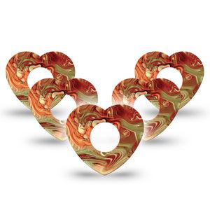 ExpressionMed Rustic Marble Infusion Set Heart Shape Tape 10-Pack Aged Stone Adhesive Tape Continuous Glucose Monitor Design