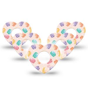 ExpressionMed Macarons Infusion Set Heart Shape Tape 10-Pack Petite Pastries Adhesive Tape Continuous Glucose Monitor Design