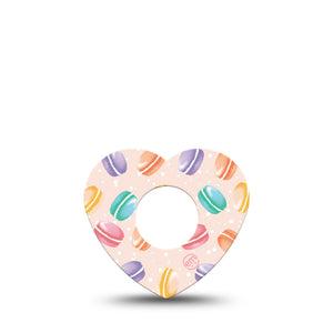 ExpressionMed Macarons Infusion Set Heart Shape Tape 5-Pack Delicious Macarons Adhesive Tape Continuous Glucose Monitor Design