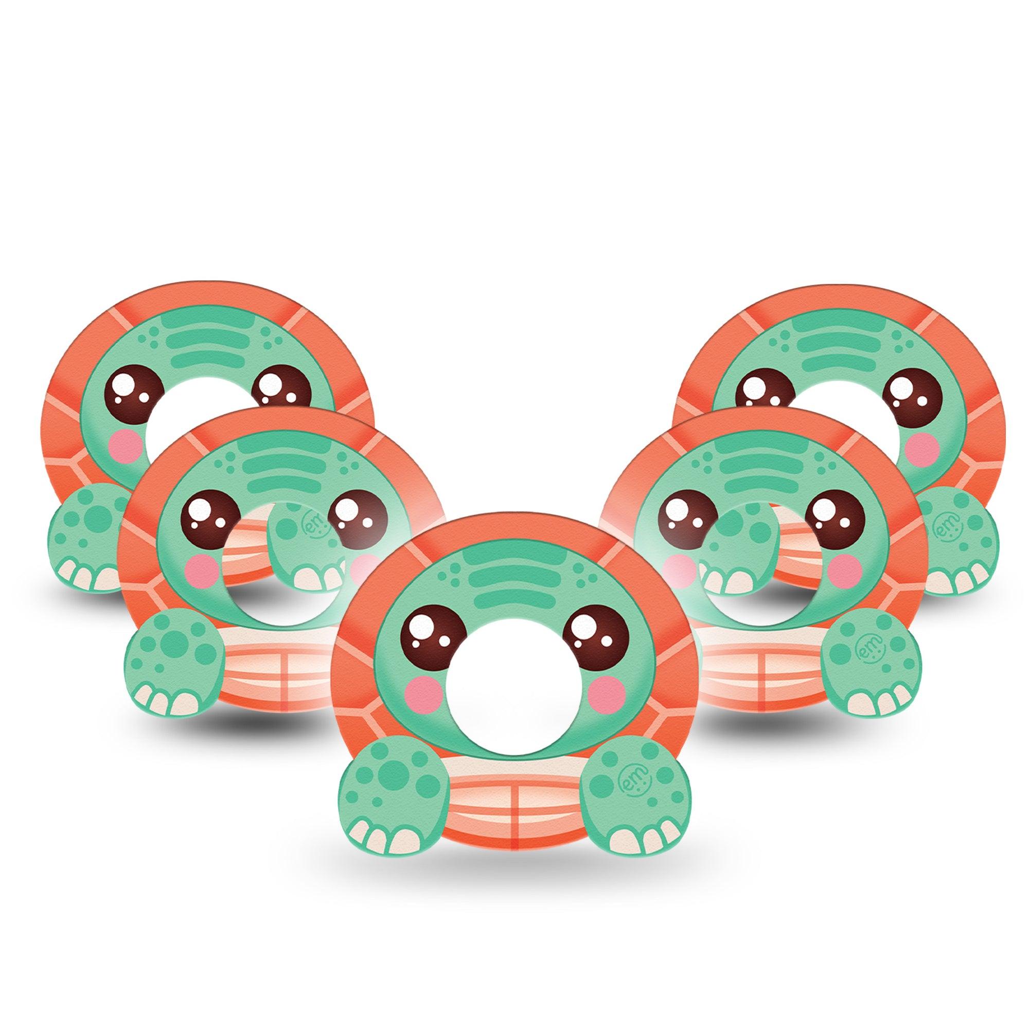 ExpressionMed Turtle Infusion Set Cute Shape Tape 10-Pack Tape Turtle Stuffed Animal Inspired, Plaster Continuous Glucose Monitor Design