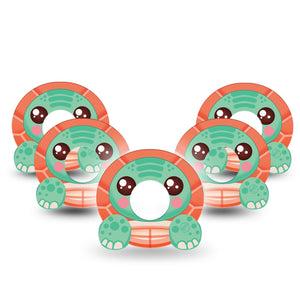 ExpressionMed Turtle Infusion Set Cute Shape Tape 10-Pack Tape Turtle Stuffed Animal Inspired, Plaster Continuous Glucose Monitor Design